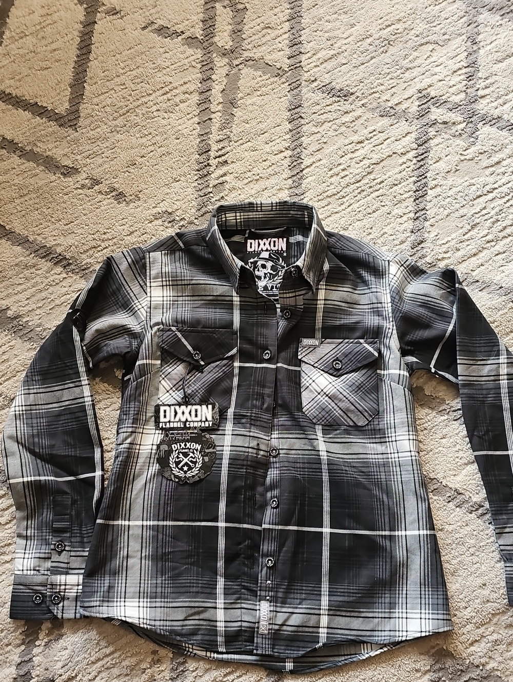 DIXXON Black & Gray Plaid Men’s Button-Down Shirt